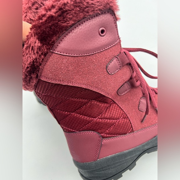Fanture Women's Waterproof Burgundy Snow Winter Boots NEW Size 10 EU 41 - Picture 2 of 6